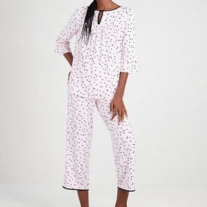 Kate Spade Pink Dot Long Pj Set, Size Small